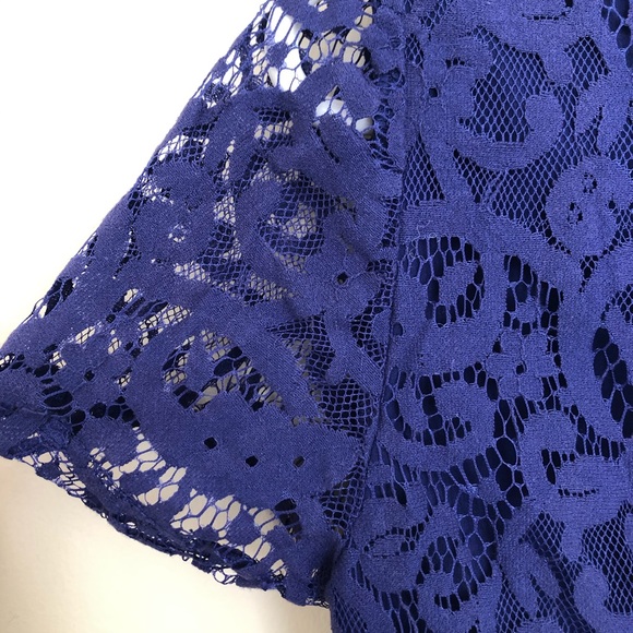 Blue/Indigo Lace Peplum Top - Picture 5 of 5